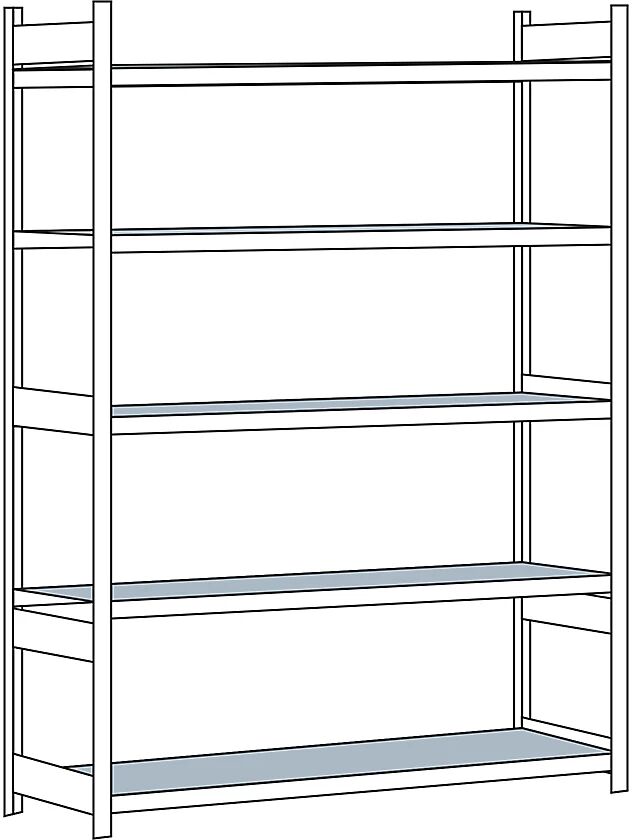 SCHULTE Estantería amplia, con baldas de acero, altura 3000 mm, anchura útil 2500 mm, estantería básica, profundidad 800 mm