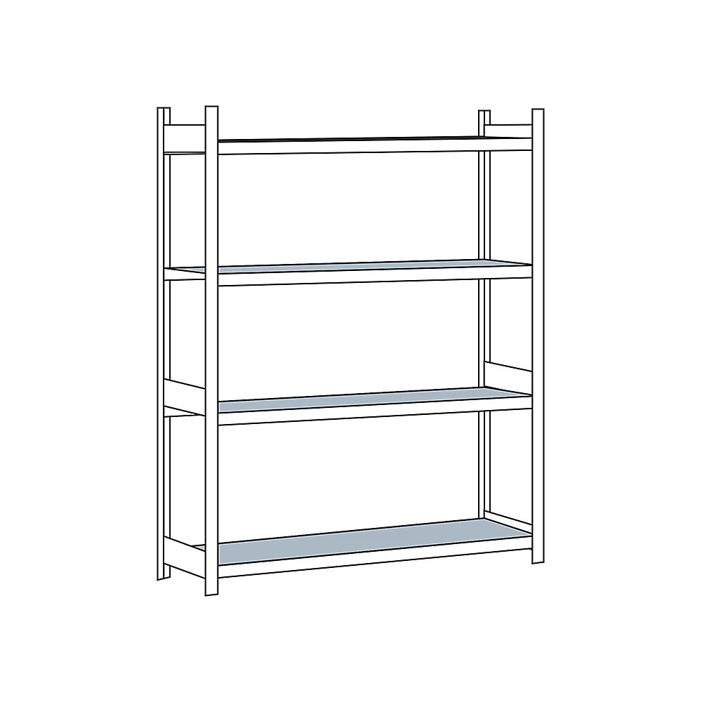 SCHULTE Estantería amplia, con baldas de acero, altura 2500 mm, anchura útil 2000 mm, estantería básica, profundidad 600 mm