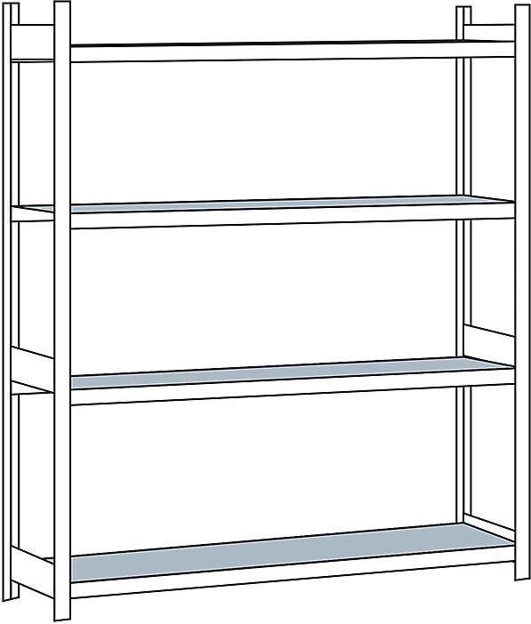 SCHULTE Estantería amplia, con baldas de acero, altura 2500 mm, anchura útil 2500 mm, estantería básica, profundidad 500 mm