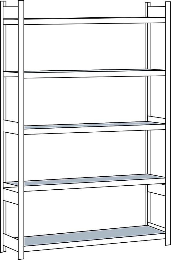 SCHULTE Estantería amplia, con baldas de acero, altura 3000 mm, anchura útil 2000 mm, estantería básica, profundidad 500 mm