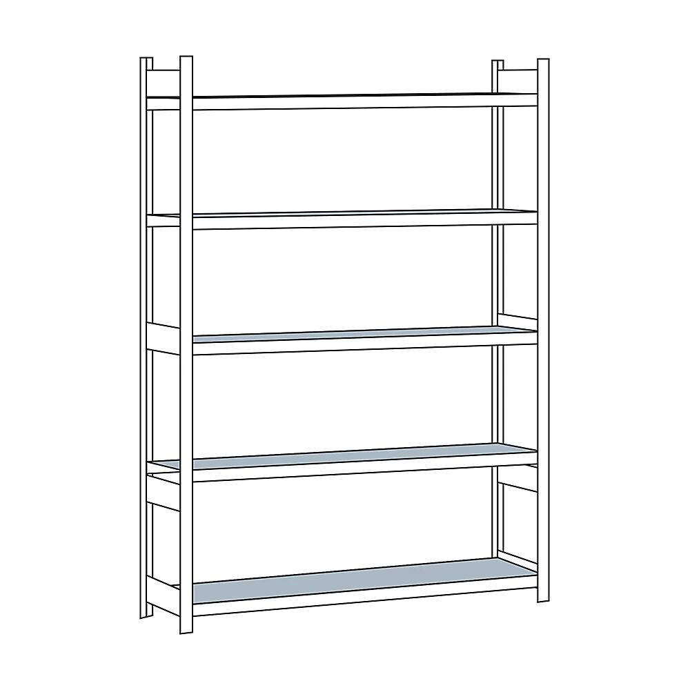 SCHULTE Estantería amplia, con baldas de acero, altura 3000 mm, anchura útil 2500 mm, estantería básica, profundidad 500 mm