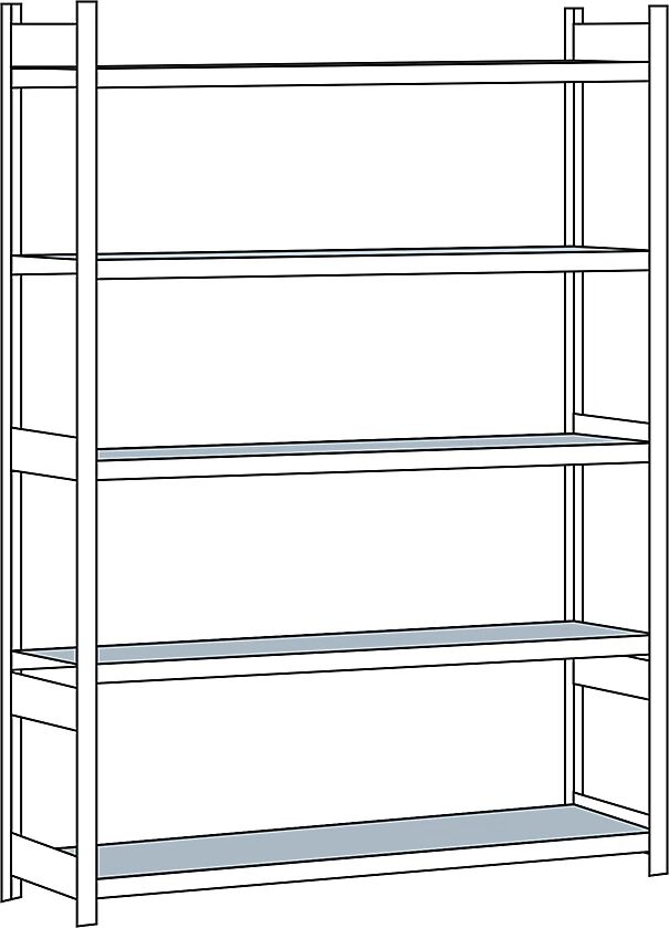 SCHULTE Estantería amplia, con baldas de acero, altura 3000 mm, anchura útil 2500 mm, estantería básica, profundidad 600 mm