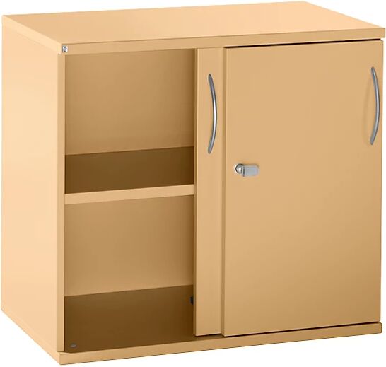 kaiserkraft LENA - Armario de puertas correderas, 1 balda, 2 pisos de archivadores, 2 puertas correderas, H x A x P 722 x 800 x 442 mm, decoración de haya