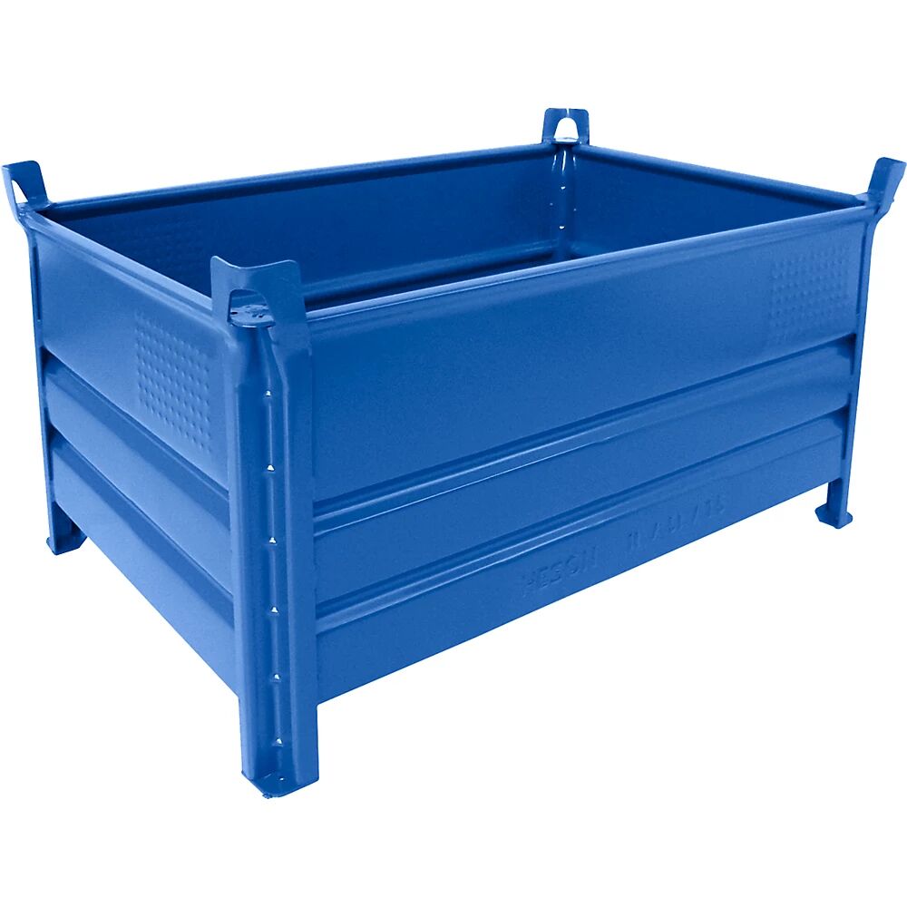 Heson Recipiente apilable de pared maciza, A x L 800 x 1200 mm, carga máx. 1000 kg, azul, a partir de 5 unid.