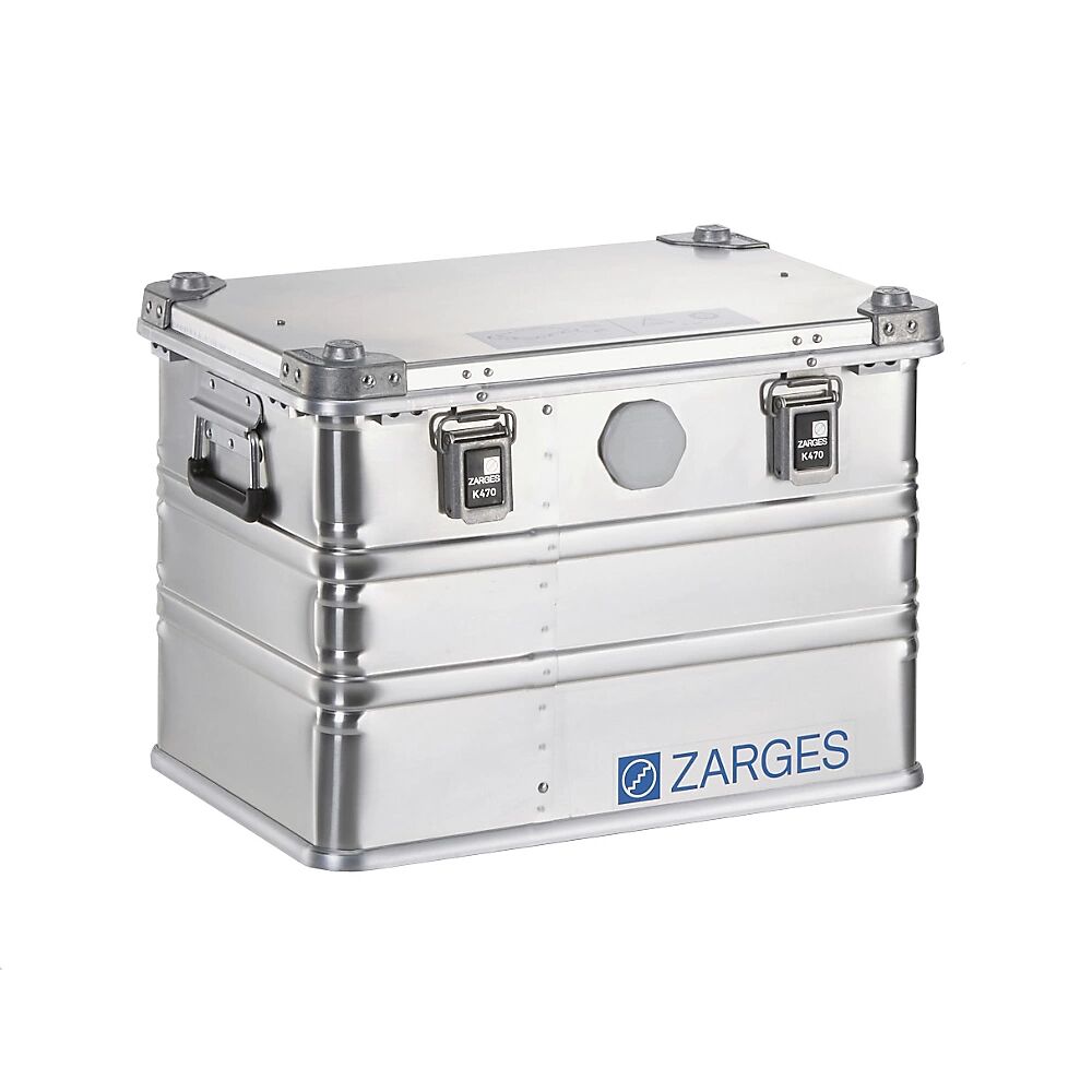 ZARGES Caja universal de aluminio IP67, capacidad 70 l, dimensiones exteriores L x A x H 600 x 400 x 410 mm