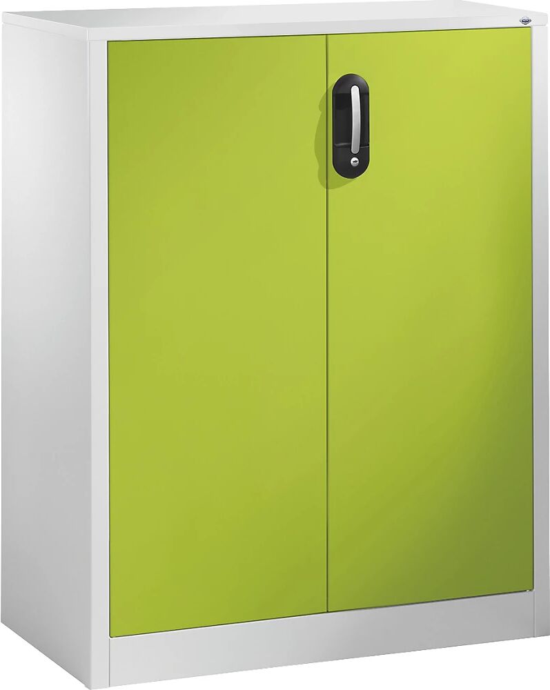 C+P Armario auxiliar para archivadores ACURADO, 3 pisos de archivadores, H x A x P 1200 x 930 x 400 mm, gris luminoso / verde pistacho