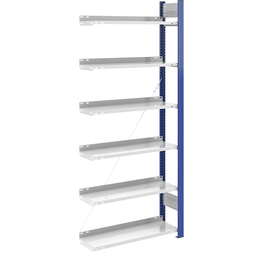 hofe Estantería ensamblable para archivadores, por un lado, altura 2000 mm, A x P 750 x 300 mm, estantería de ampliación, azul / gris