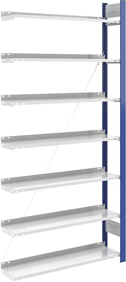 hofe Estantería ensamblable para archivadores, por un lado, altura 2350 mm, A x P 1000 x 300 mm, estantería de ampliación, azul / gris