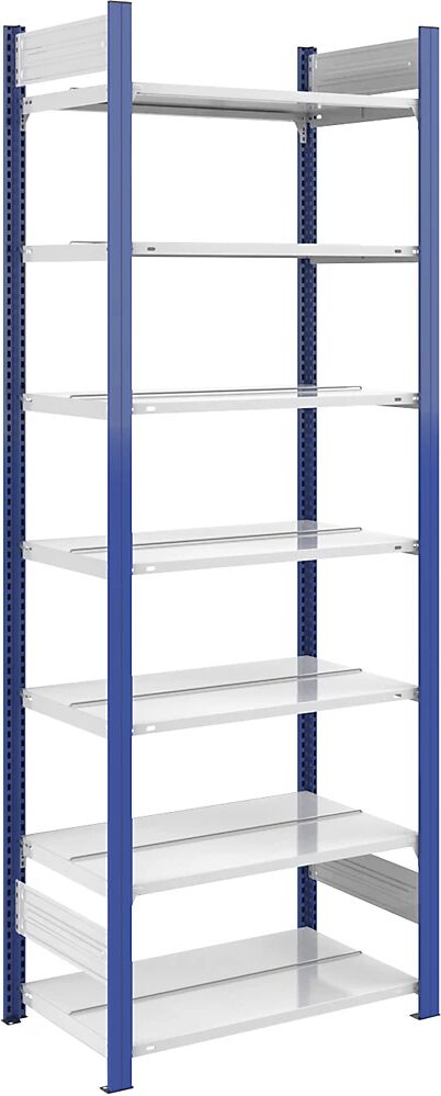 hofe Estantería ensamblable para archivadores, por ambos lados, altura 2350 mm, A x P 750 x 600 mm, estantería básica, azul / gris