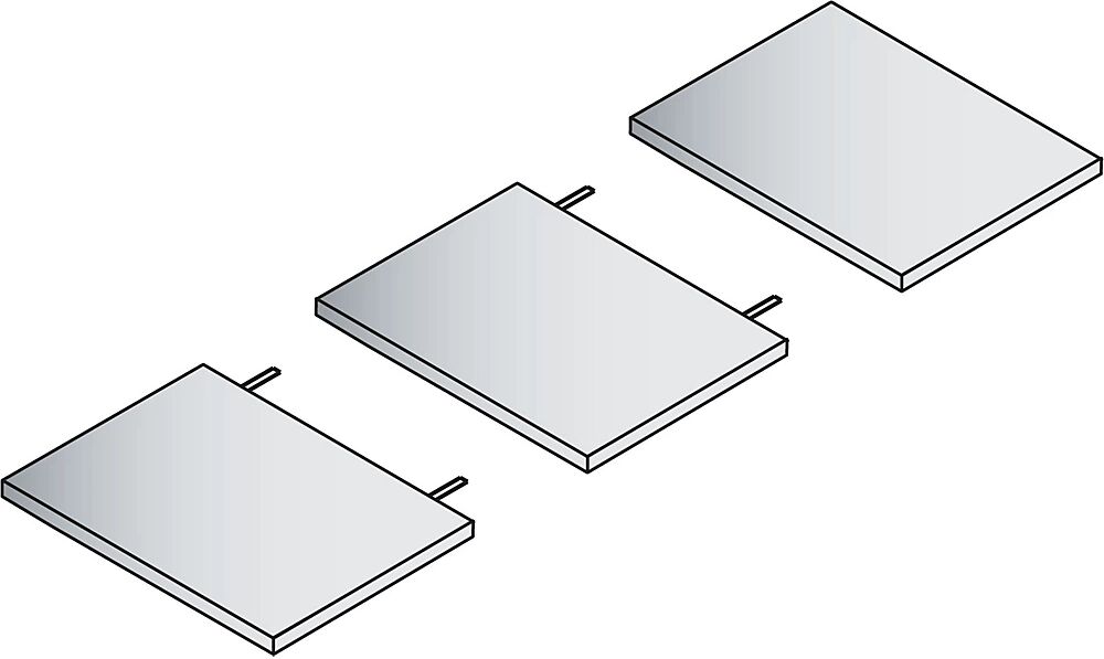 C+P Balda para estantería de acero para oficinas, gris luminoso, H x A x P 24 x 270 x 352 mm, UE 2 unid.