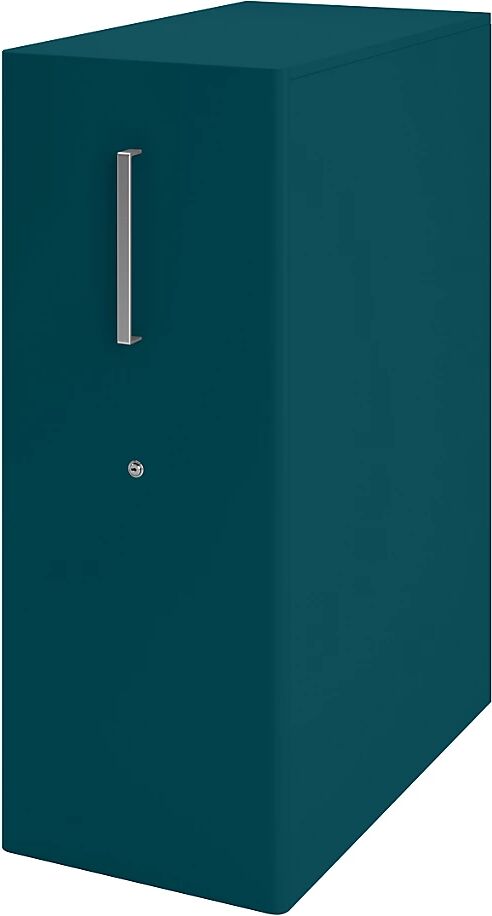 BISLEY Mueble auxiliar Tower™ 4, con cubierta, 1 tablón para chinchetas, colocación a la derecha, 2 baldas, azul oceano