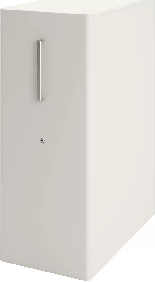 BISLEY Mueble auxiliar Tower™ 4, con cubierta, 1 tablón para chinchetas, colocación a la derecha, 2 baldas, blanco tráfico