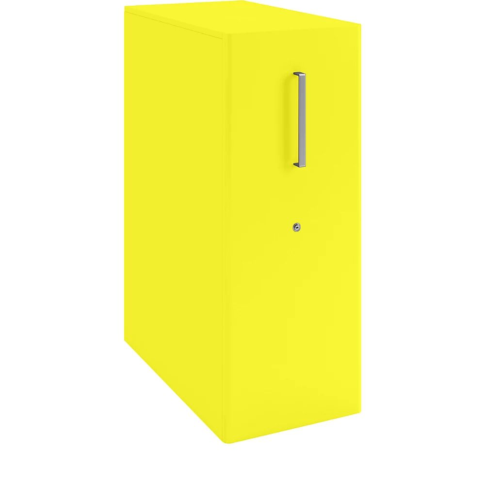 BISLEY Mueble auxiliar Tower™ 4, con cubierta, colocación a la izquierda, 3 baldas, amarillo zinc