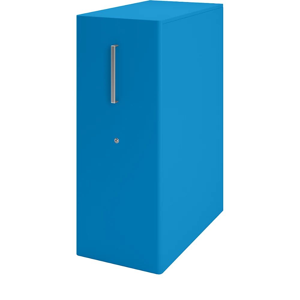 BISLEY Mueble auxiliar Tower™ 4, con cubierta, 1 tablón para chinchetas, colocación a la derecha, 2 baldas, azul