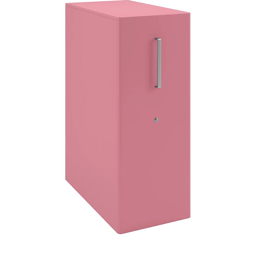 BISLEY Mueble auxiliar Tower™ 4, con cubierta, 1 tablón para chinchetas, colocación a la izquierda, 1 balda, rosa