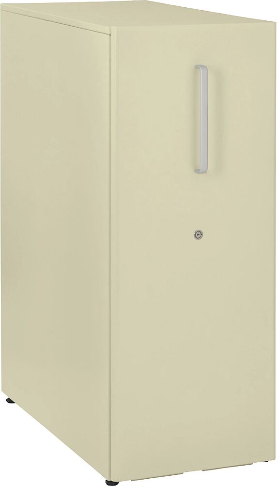 BISLEY Mueble auxiliar Tower™ 3, con cubierta, 1 tablón para chinchetas, colocación a la izquierda, 2 baldas, marfil claro