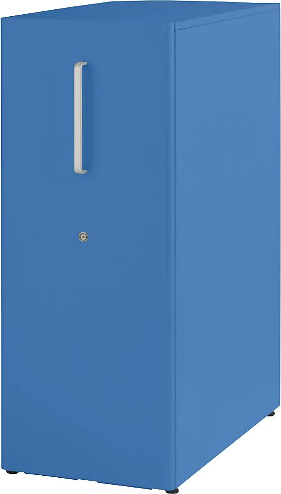 BISLEY Mueble auxiliar Tower™ 3, con cubierta, 1 tablón para chinchetas, colocación a la derecha, 2 baldas, azul