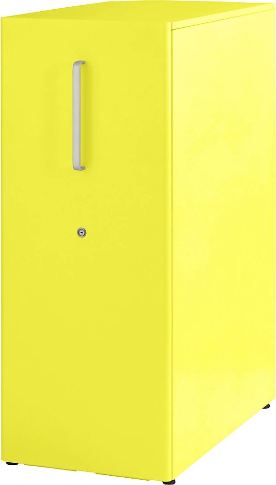 BISLEY Mueble auxiliar Tower™ 3, con cubierta, colocación a la derecha, 3 baldas, amarillo zinc