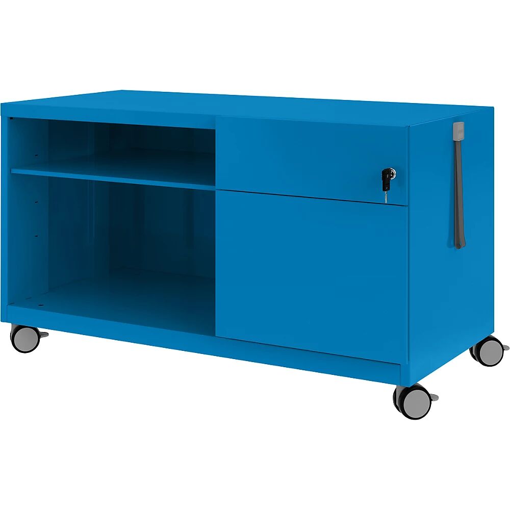 BISLEY Note™ CADDY, H x A x P 563 x 1000 x 490 mm, a la derecha 1 cajón universal y archivador colgante, azul