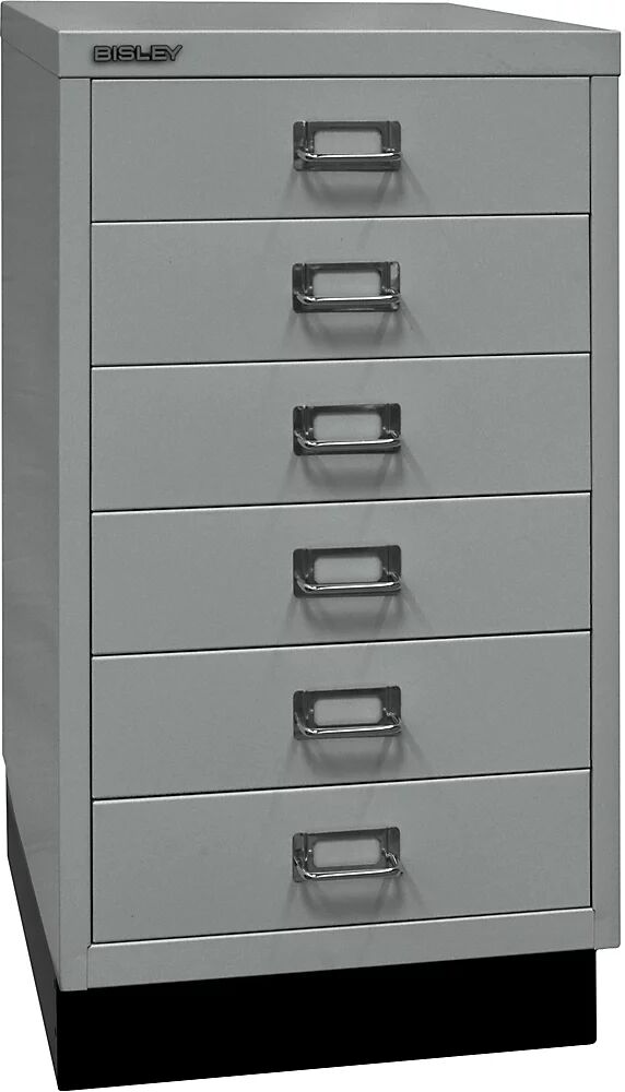 BISLEY Serie 39 MultiDrawer™, con zócalo, DIN A3, 6 cajones, plateado, negro