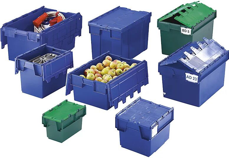 kaiserkraft Recipiente apilable reutilizable KAIMAN, capacidad 80 l, L x A x H 710 x 460 x 368 mm, verde, a partir de 10 unid.