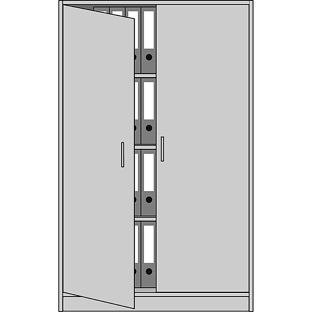 eurokraft pro STATUS - Armario de oficina, con puertas batientes, 3 baldas, gris luminoso