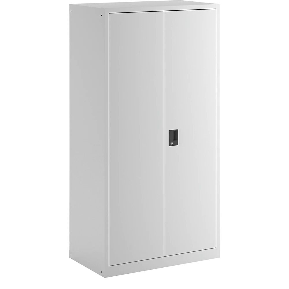 LISTA Armario de puertas batientes, H x A x P 1950 x 1000 x 580 mm, cuerpo vacío con 10 baldas, gris luminoso