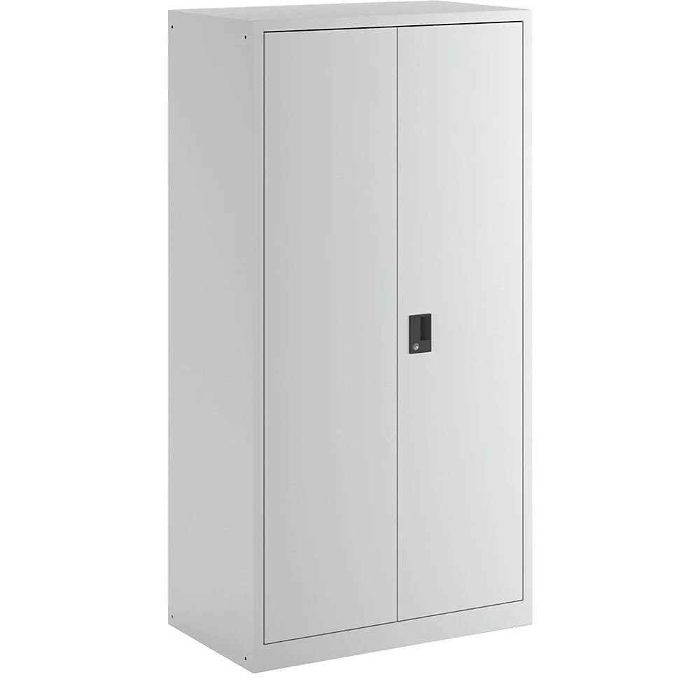 LISTA Armario de puertas batientes, H x A x P 1950 x 1000 x 580 mm, cuerpo vacío con 8 baldas y 6 cajones, gris luminoso