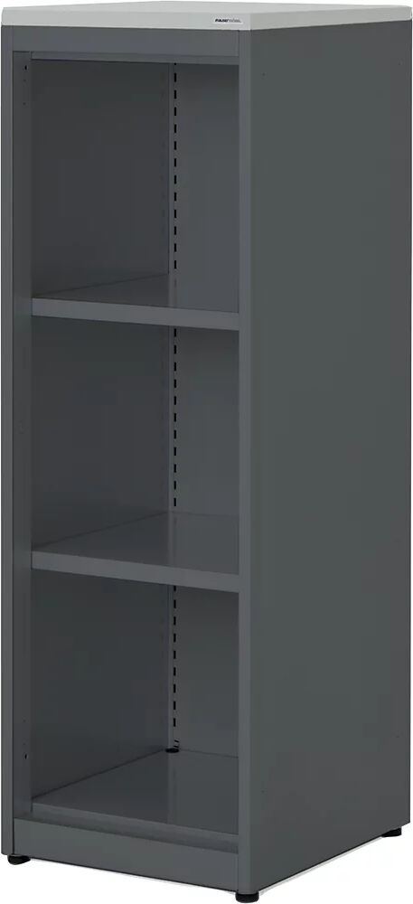 mauser Estantería combinada, H x A x P 1180 x 400 x 432 mm, tablero de plástico, 2 baldas, gris antracita / gris luminoso