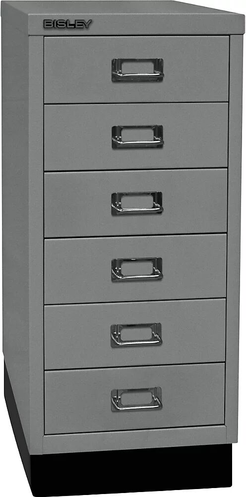 BISLEY Serie 29 MultiDrawer™, con zócalo, DIN A4, 6 cajones, plateado