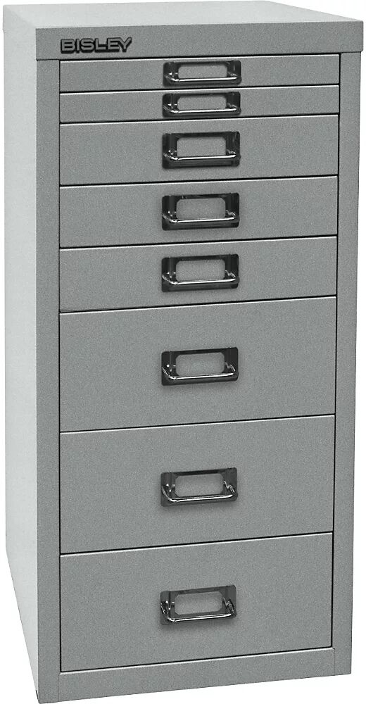 BISLEY Serie 29 MultiDrawer™, DIN A4, 8 cajones, plateado