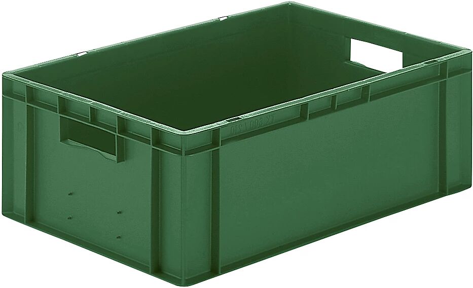 kaiserkraft Recipiente apilable en euroformato, paredes y fondo cerrados, L x A x H 600 x 400 x 210 mm, verde, UE 5 unid.