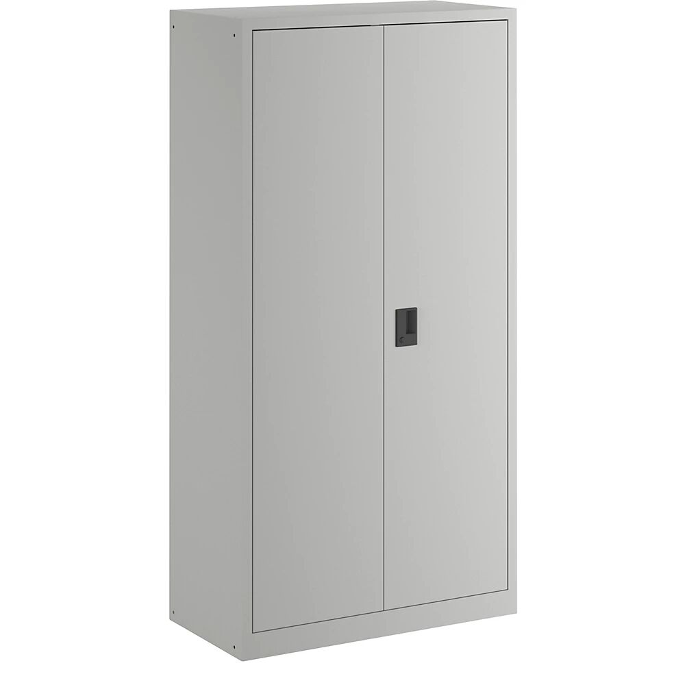 LISTA Armario de puertas batientes, puertas de chapa maciza, H x A 1950 x 1000 mm, profundidad 500 mm, gris luminoso RAL 7035