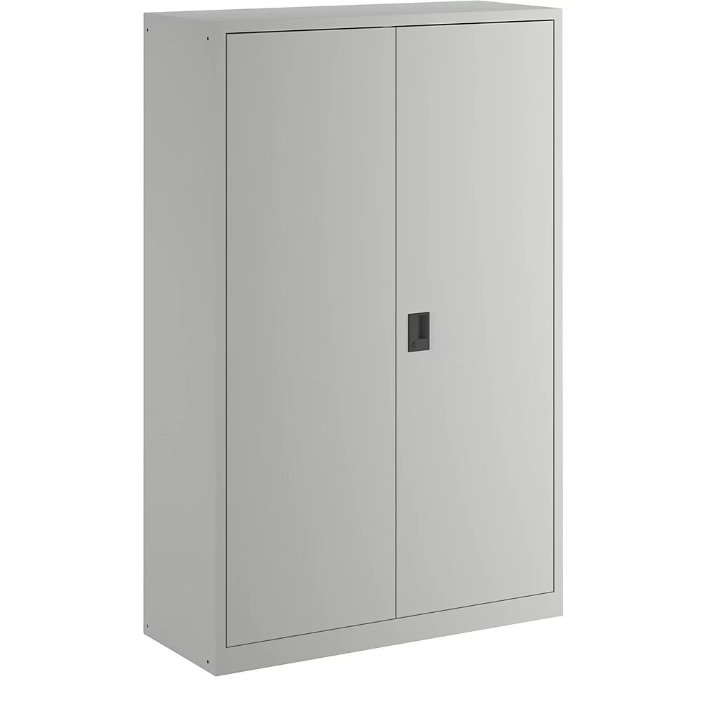 LISTA Armario de puertas batientes, puertas de chapa maciza, H x A 1950 x 1250 mm, profundidad 500 mm, gris luminoso RAL 7035