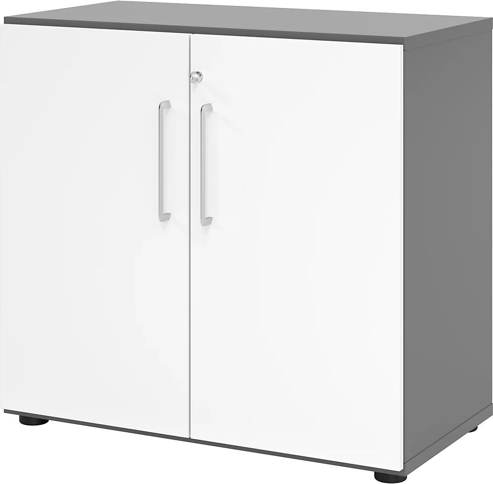 kaiserkraft VERA-ZWO - Armario de oficina, H x A x P 748 x 800 x 420 mm, 1 balda, grafito / blanco