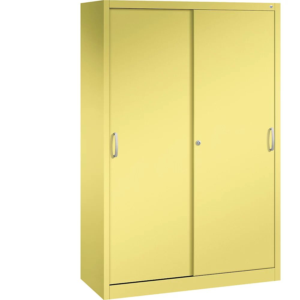 C+P Armario de puertas correderas ACURADO, 3 baldas, 2 compartimento bajo llave, H x A x P 1950 x 1200 x 500 mm, amarillo azufre