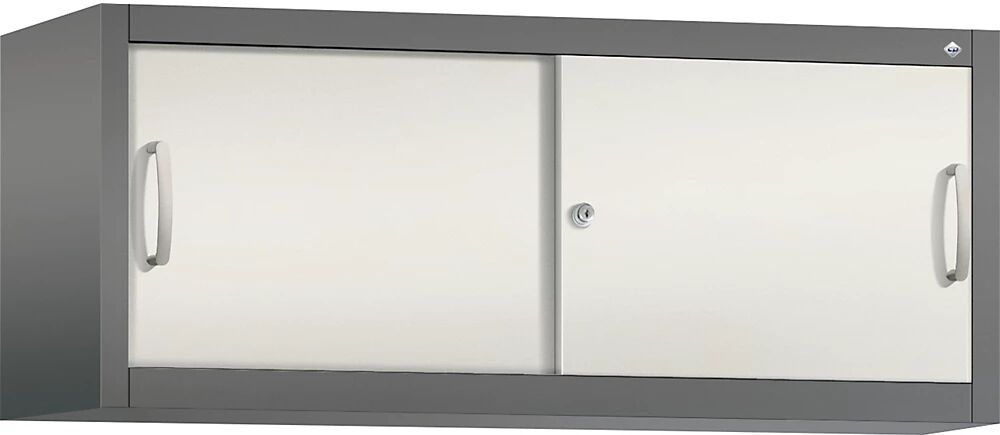 C+P Altillo con puertas correderas ACURADO, H x A x P 500 x 1200 x 400 mm, gris volcánico / blanco perla