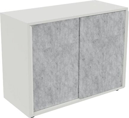 kaiserkraft Armario de puertas correderas NEOTEX con frente acústico, H x A x P 775 x 1000 x 440 mm, frente gris marmóreo