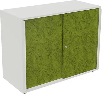 kaiserkraft Armario de puertas correderas NEOTEX con frente acústico, H x A x P 775 x 1000 x 440 mm, frente verde manzana