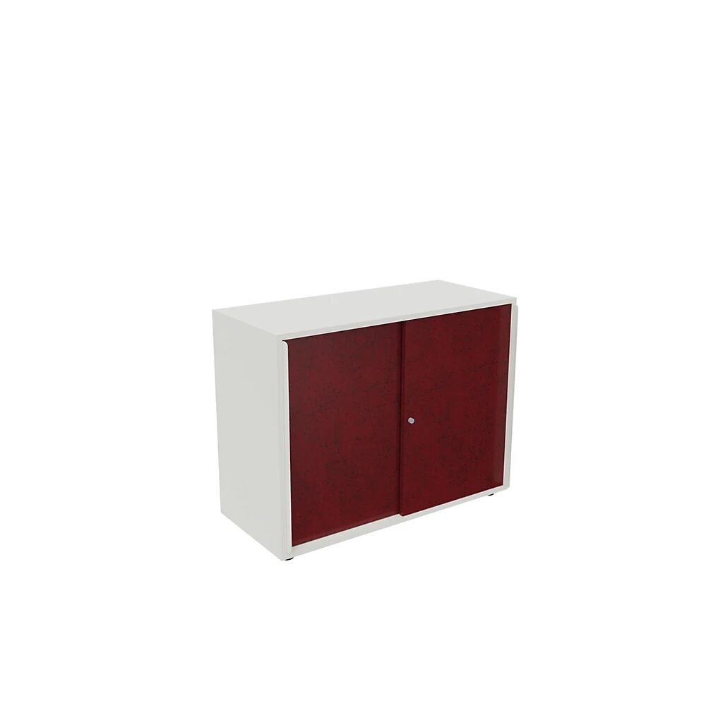 kaiserkraft Armario de puertas correderas NEOTEX con frente acústico, H x A x P 775 x 1000 x 440 mm, frente rojo púrpura