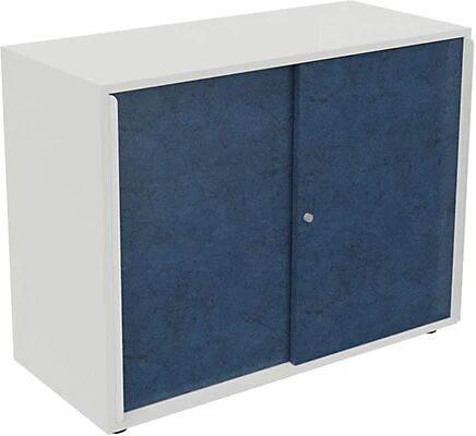 kaiserkraft Armario de puertas correderas NEOTEX con frente acústico, H x A x P 775 x 1000 x 440 mm, frente azul atlántico