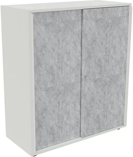 kaiserkraft Armario de puertas correderas NEOTEX con frente acústico, H x A x P 1150 x 1000 x 440 mm, frente gris marmóreo