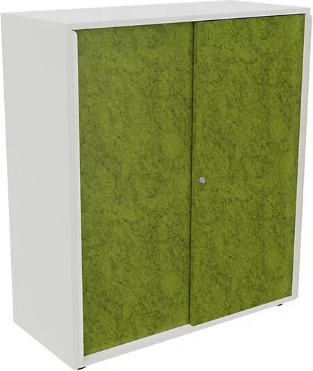 kaiserkraft Armario de puertas correderas NEOTEX con frente acústico, H x A x P 1150 x 1000 x 440 mm, frente verde manzana