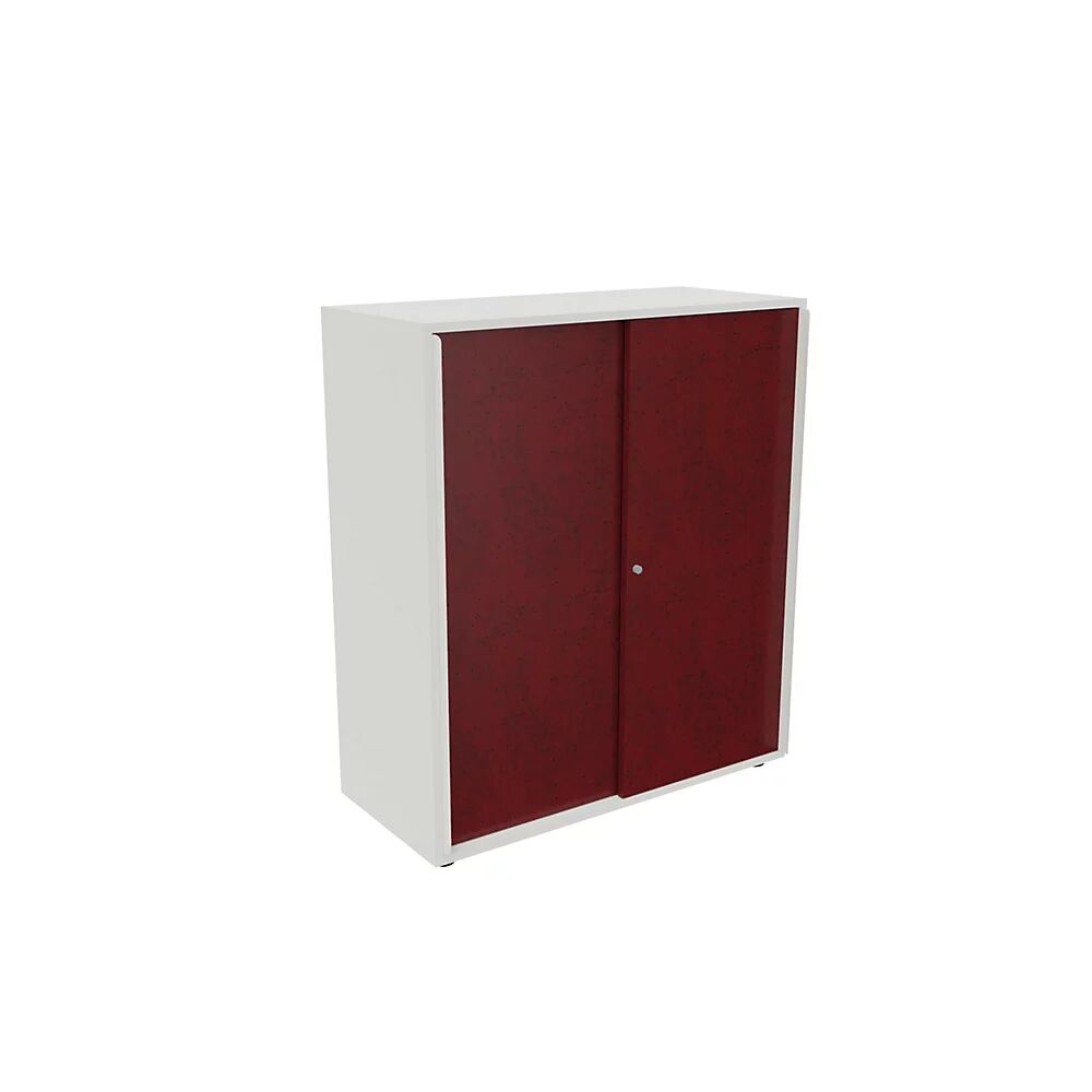 kaiserkraft Armario de puertas correderas NEOTEX con frente acústico, H x A x P 1150 x 1000 x 440 mm, frente rojo púrpura