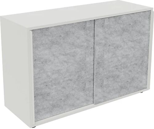 kaiserkraft Armario de puertas correderas NEOTEX con frente acústico, H x A x P 775 x 1200 x 440 mm, frente gris marmóreo