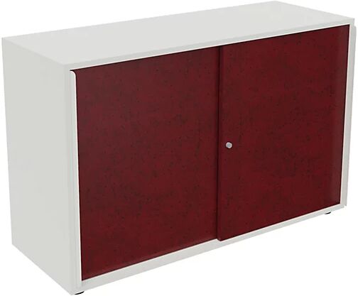 kaiserkraft Armario de puertas correderas NEOTEX con frente acústico, H x A x P 775 x 1200 x 440 mm, frente rojo púrpura