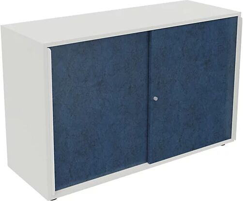 kaiserkraft Armario de puertas correderas NEOTEX con frente acústico, H x A x P 775 x 1200 x 440 mm, frente azul atlántico