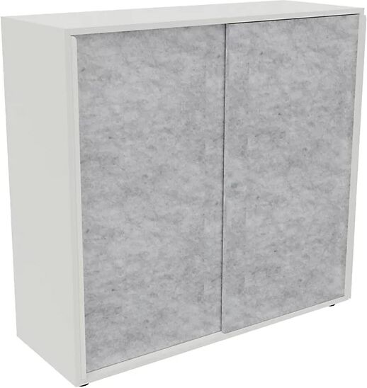 kaiserkraft Armario de puertas correderas NEOTEX con frente acústico, H x A x P 1150 x 1200 x 440 mm, frente gris marmóreo