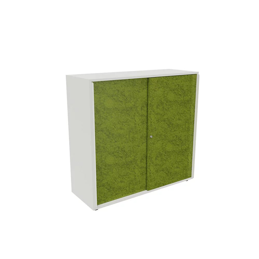 kaiserkraft Armario de puertas correderas NEOTEX con frente acústico, H x A x P 1150 x 1200 x 440 mm, frente verde manzana