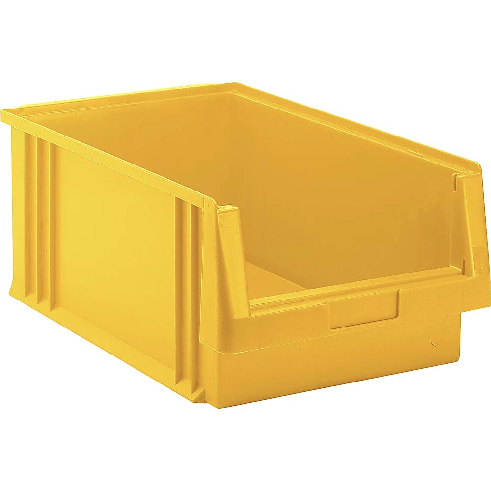 kaiserkraft Caja visualizable de polipropileno, capacidad 22,5 l, UE 8 unidades, amarillo